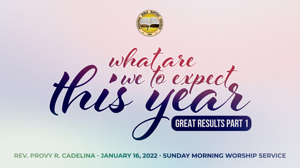 What Are We To Expect This Year (Part 3) – Great Results (Part 1)