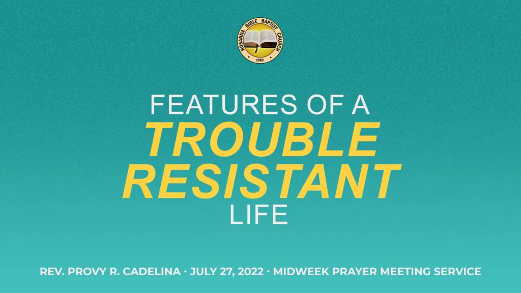 Features of a Trouble Resistant Life