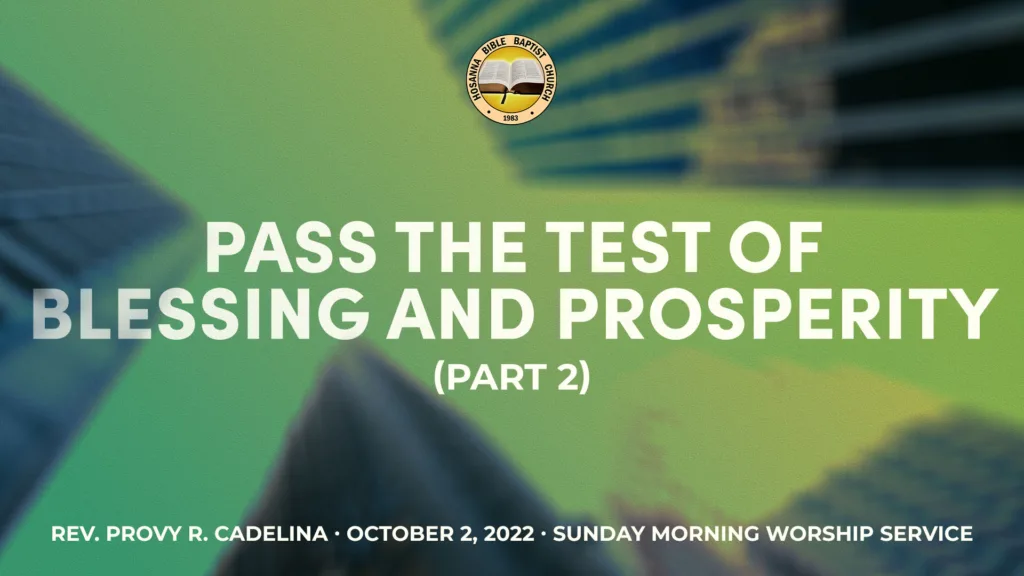 Pass the Test of Blessing and Prosperity (Part 2)